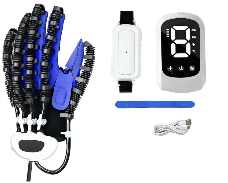 Robotic Glove for Left Hand Finger Rehabilitation Massage USB Rechargeable