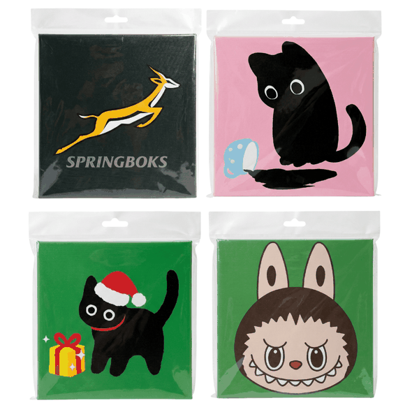 4pcs Black Cat 20cm Cotton Painting Bundle