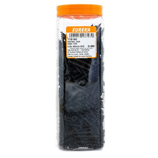 EUREKA Drywall Screw Coarse Thread 4.8 x 40mm #10 Q:400 T1B180