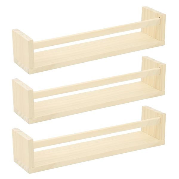 Wall Mounted Shelves Wooden Floating Shelves - Set of 3