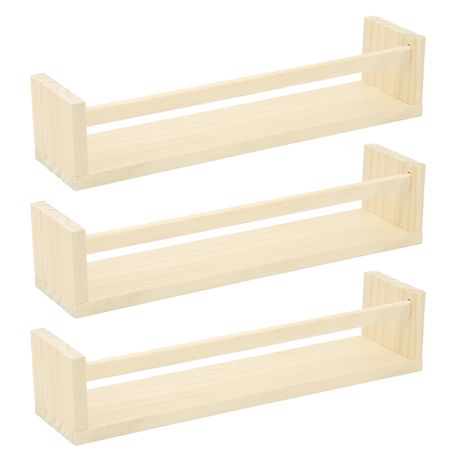 Wall Mounted Shelves Wooden Floating Shelves - Set of 3 Image