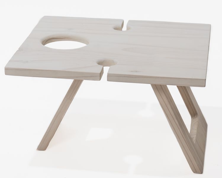 Foldable Picnic Champagne Table for 2- White