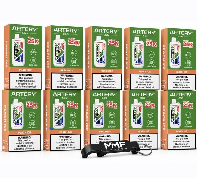 Artery MMF Edition 25000 Puffs Disposable Vapes - Peach Ice (Pack of 5)