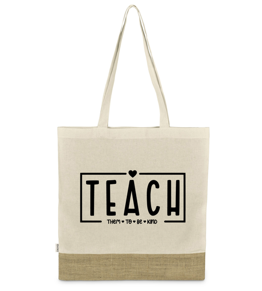 Teacher Cotton Jute Bag - Teach