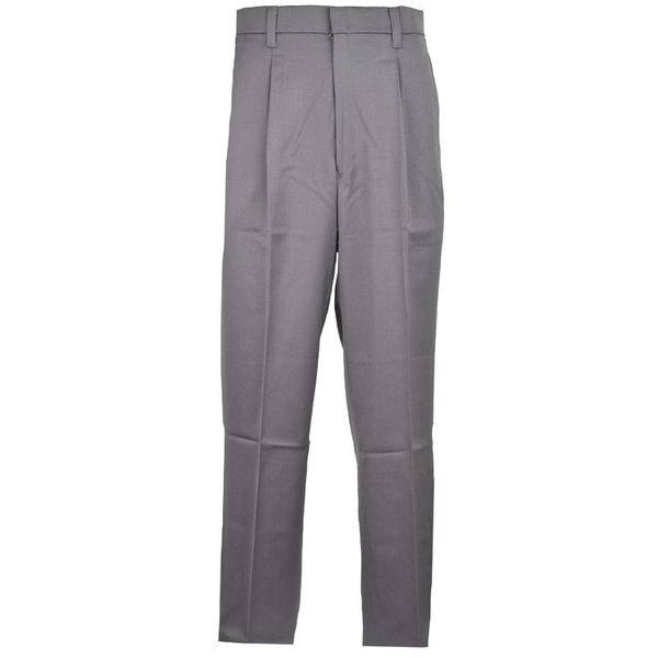 Brentwood 100% Wool One Pleat Open Hem - Trousers - Silver/Grey