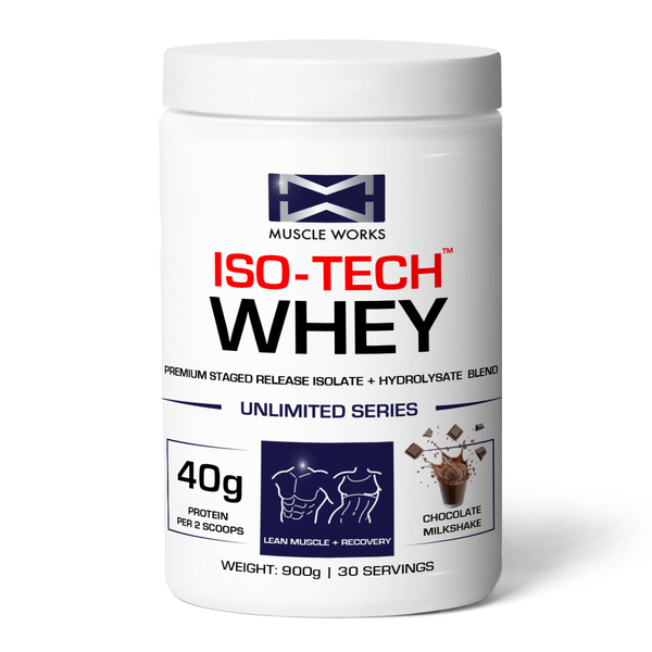 Muscle Works Iso-Tech Whey Chocolate Milkshake 900g