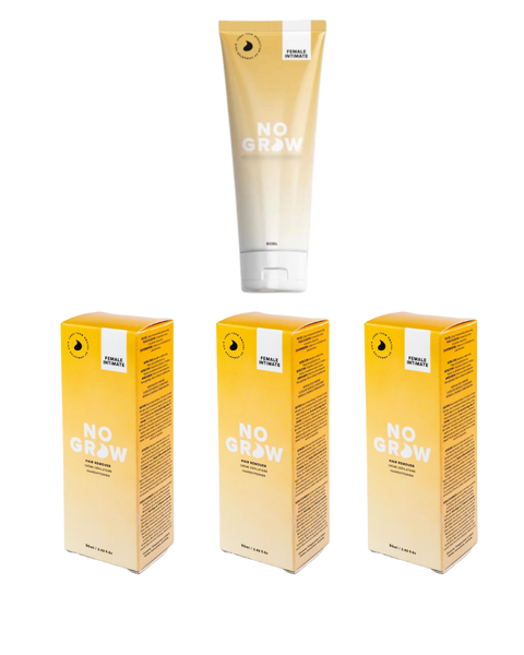 No Grow Permanent Hair Remover &amp; Growth Inhibitor - Brazilian Value Pack