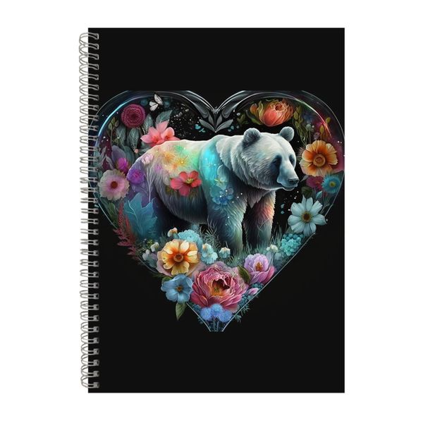 Bear 3 Watercolor Heart Notebook Animal Gift Idea Notepad Pad 117