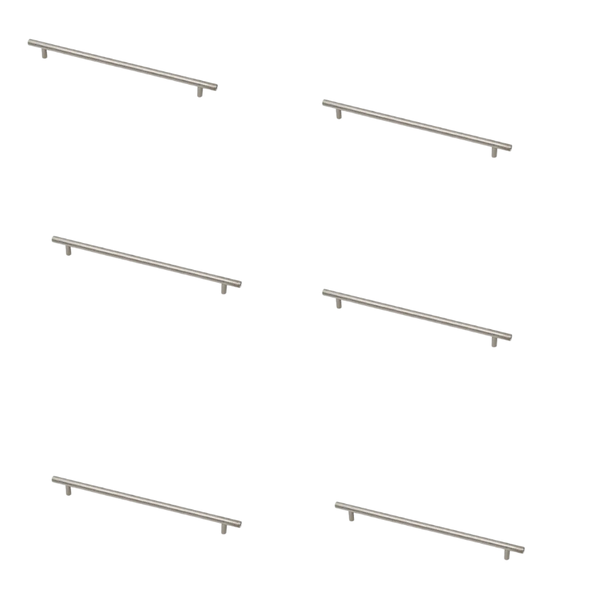 Steel Barrel Handle, Knurled, Brushed Satin Nickel