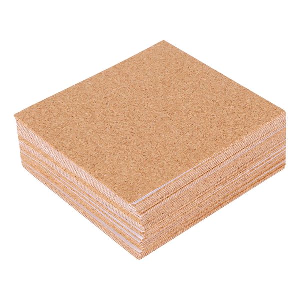 Self-Adhesive Cork for Coasters and DIY Crafts Supplies (40, Square)