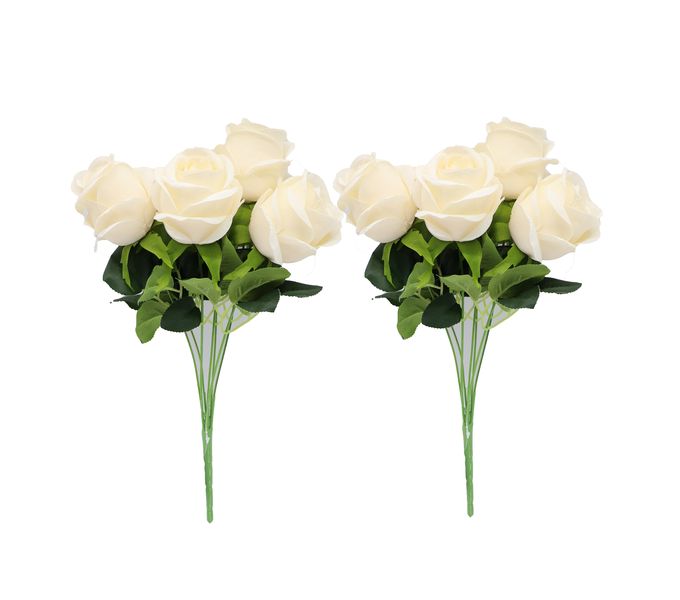 Never Fade Artificial Roses (Set of 2 ) - Cream Roses