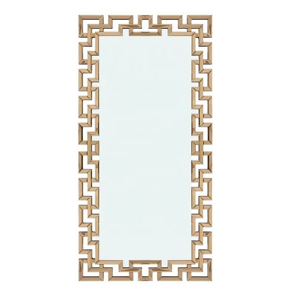 Luxury Geometric Full Length Glass Mirror - 2m x 1m - Rose Gold
