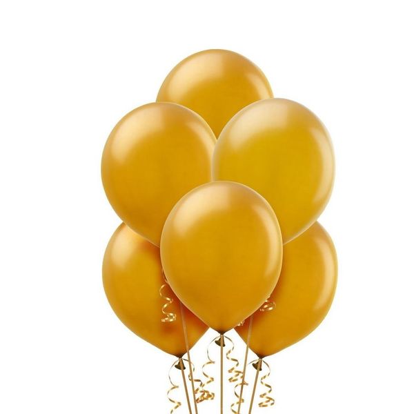 Biodegradable Helium Balloons - Gold 30cm (Pack of 12)