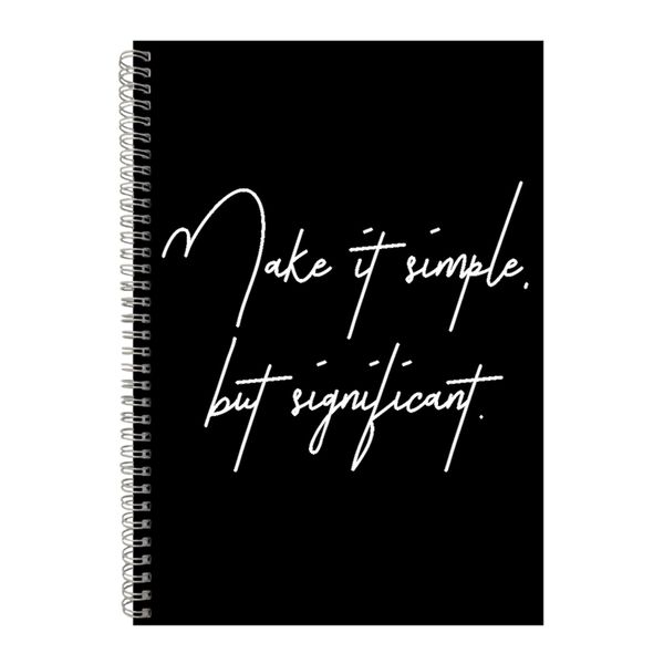 Simple A4 Notebook Spiral Lined Motivational Saying Graphic Notepad Gift186