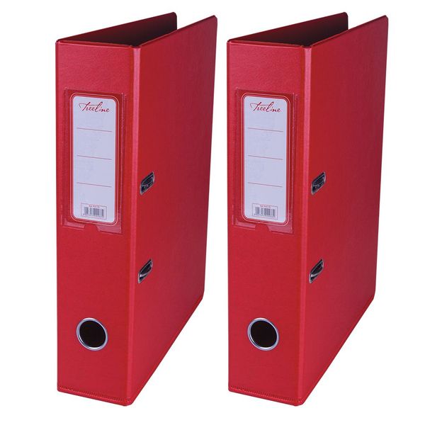 Red PVC 70mm A4 PVC Lever Arch File - Pack of 2