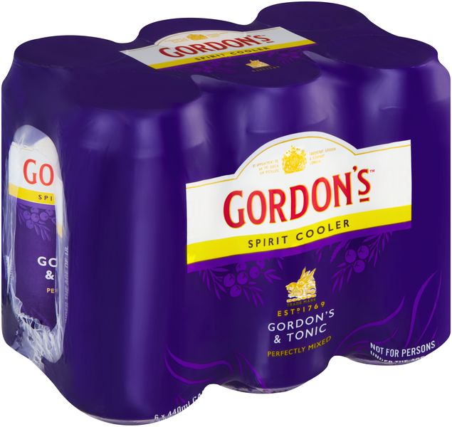 Gordon's London Dry Premium Spirit Cooler and Tonic 6 x 440ml Cans