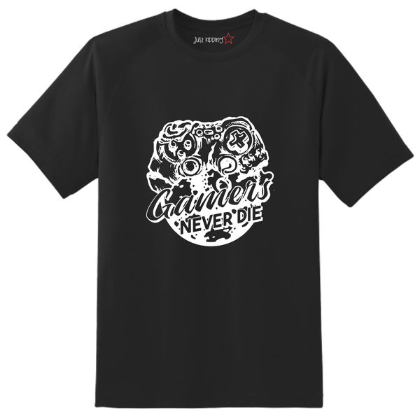 Just Kidding Boys "Gamers Never Die" Short Sleeve Tshirt Black