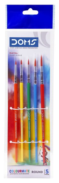 Doms Colourmate Brushes Round 5 Pc