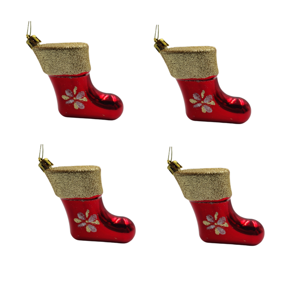 Christmas Hanging Boot Tree Decoration Pack of 4