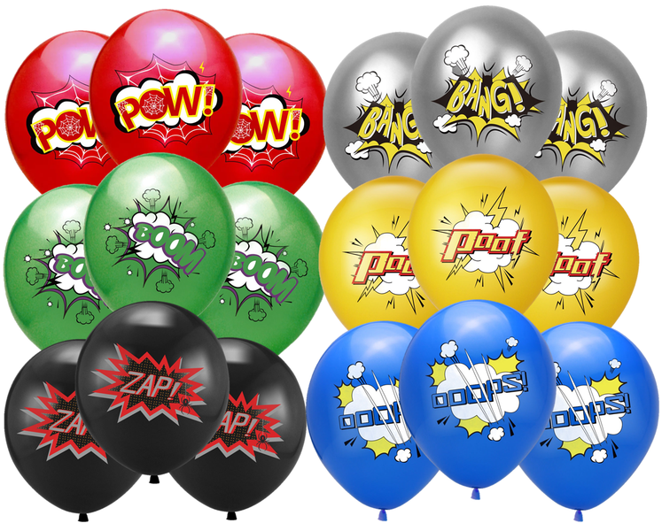 Comic Superhero Themed Balloons