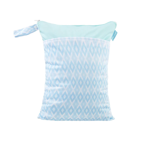Baby Reusable Wet Bag - Ice Blue Diamonds