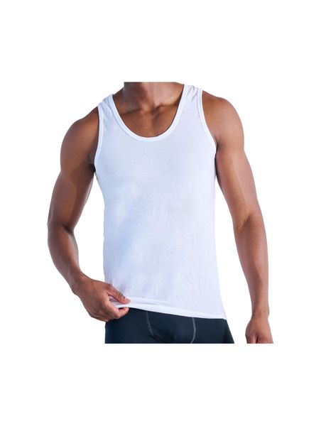 Men's Athletic Cotton Vest - 100% Cotton - 2 Pack