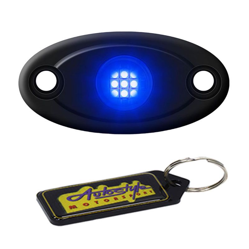 Universal LED Aluminium 916V Undercar Waterproof Rock LightBlue