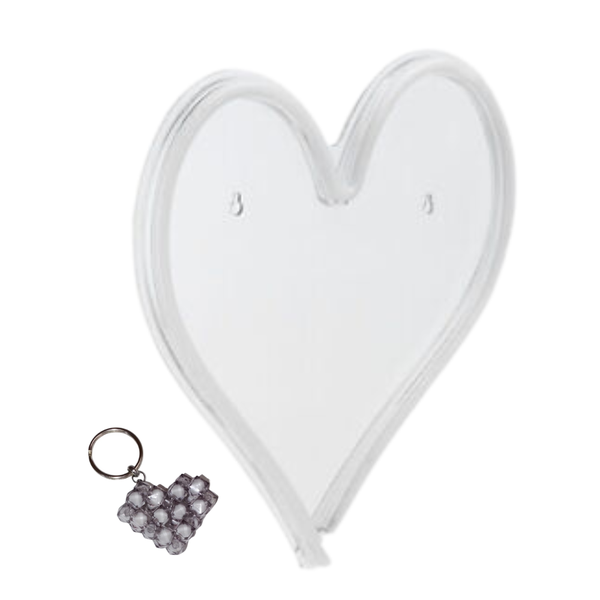 C-3 USB Powered Large Heart Neon Lamp with Back Plate + On Off Switch