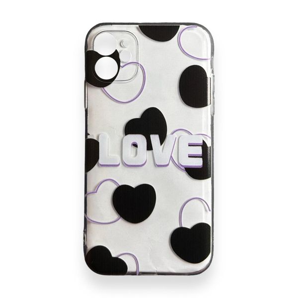 AMA Love &amp; Hearts Pattern Clear Silicone Case For Samsung S21 Ultra