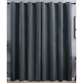 Matoc Readymade Curtain -Blackout -253cm Height -Eyelet -Charcoal ...