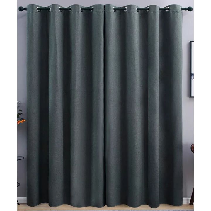 Matoc Readymade Curtain Blackout 233cm Height Eyelet Charcoal