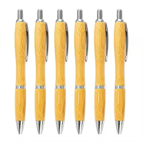 Bamboo Pens (Pack of 10) - Black - Perfect for Engraving/Branding