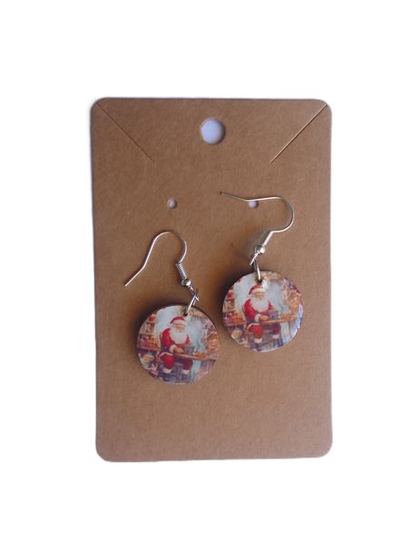 Christmas Santa Clause and Snowman Earrings