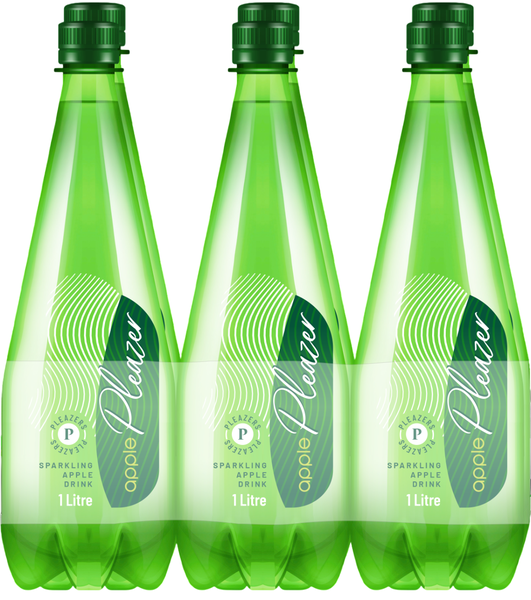 Pleazer Sparkling Apple Drink 1L (6 Pack) PET