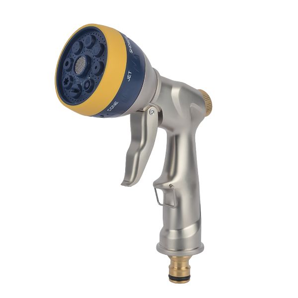 Garden Hose Nozzle Metal Hose Sprayer With 8 Adjustable Patterns