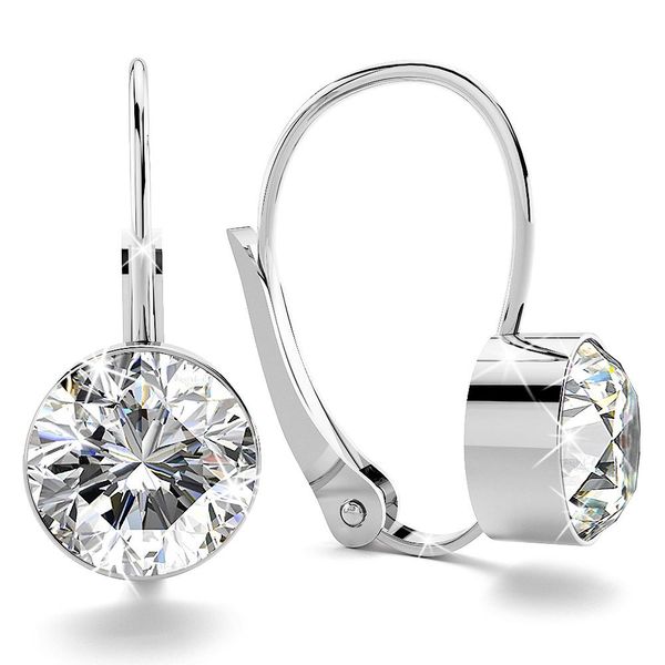 Dhia Drop Earrings Embellished with Swarovski Crystals Rose Gold