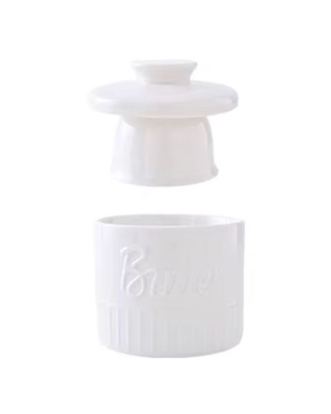Ceramic butter dish butter crock with water line