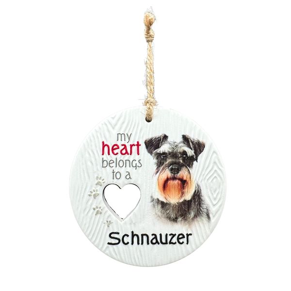 Piece of my Heart Ceramic Plaque - Schnauzer