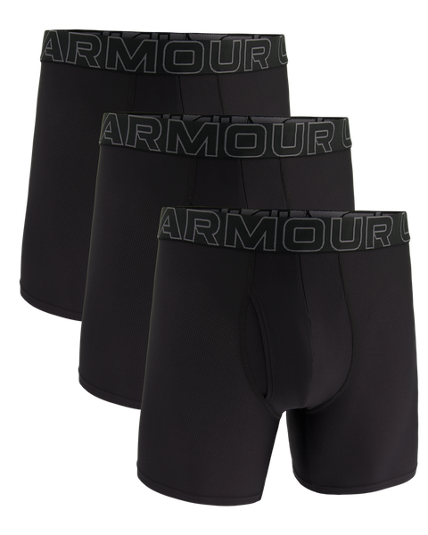 Under Armour Men's Performance Tech Mesh 6-Inch Boxerjock - 3-Pack - Black