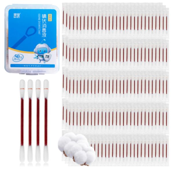 Individually Wrapped Disposable Iodine Cotton Swabs 200