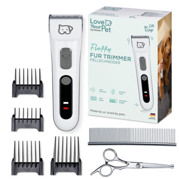 Beurer Pet Hair Clipper &amp; Trimmer | Dog &amp; Cat Fur Grooming Kit | "Fluffy