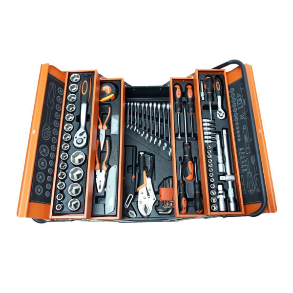 85 Piece Tool Box Set With Metal Box - 1/4" &amp; 1/2