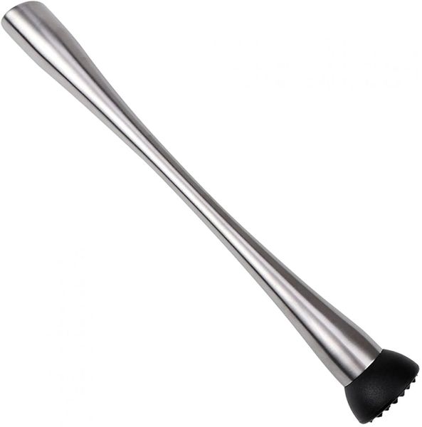 Muddler 22x4cm Stainless Steel with Black Netted Head