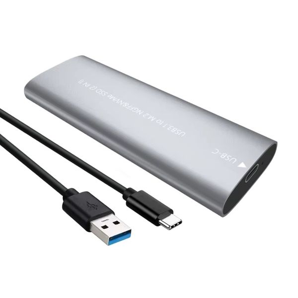 M.2 to USB NVMe SATA SSD Enclosure Reader, Tool-Free USB 3.2 Gen 2 10Gbps