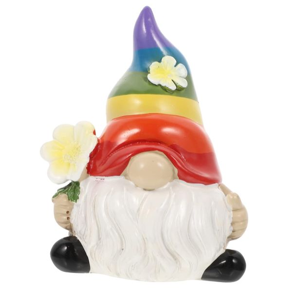 Decor Resin Swedish Style Rainbow Gnome Lawn Ornament (10cm)