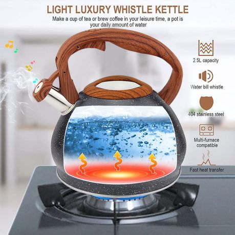 Modern Tea Pot Loud Whistling Stainless Steel Tea Kettle 2.5L Large  Capacity for Gas Electric
