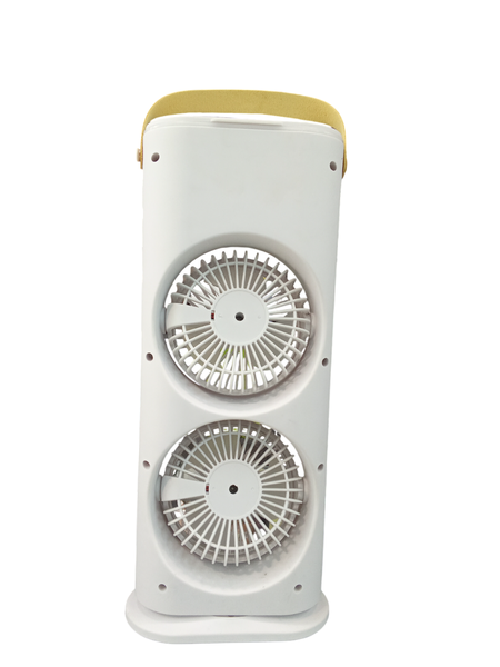 Double-Ended Spray Fan - 2-Tier Rechargeable Mist Fan, 40cm White