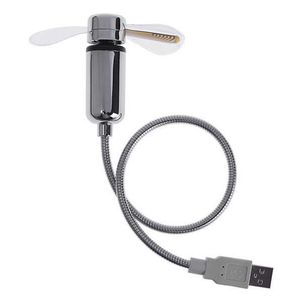 USB Clock Fan With Real Time And Temperature Display, Flexible Gooseneck
