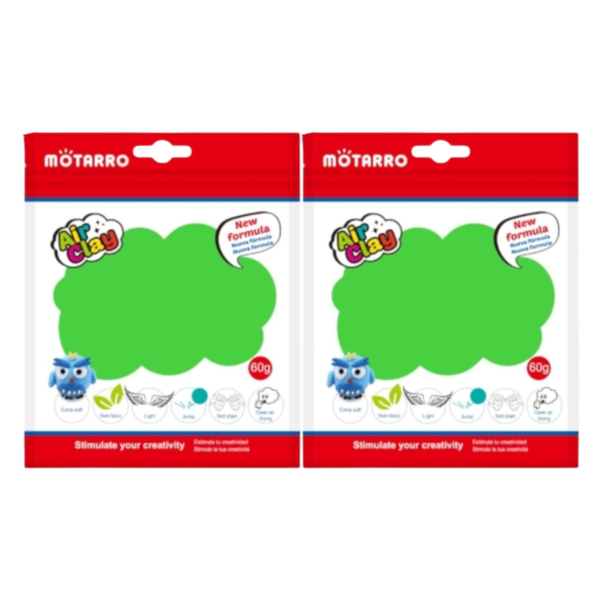 Motarro Air Clay 60g - Lime Green 2 Pack