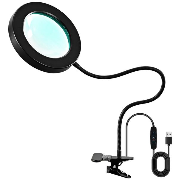 10 Times with Light Timing 2-in-1 Amplification Hose Clamp Mirror Desk Lamp